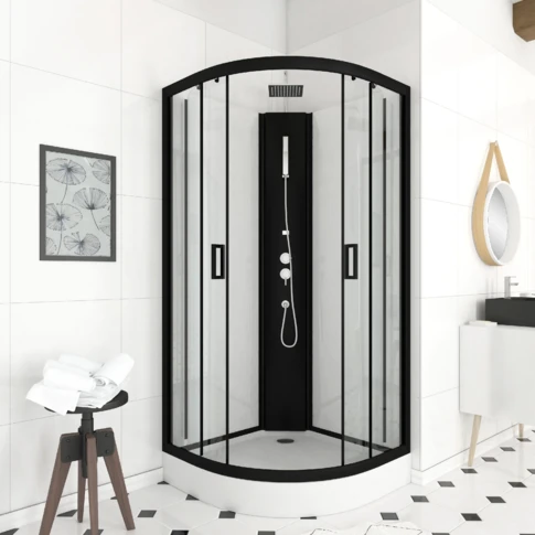 Cabine de douche en 1/4 de cercle