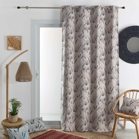 Cortina de decoración en jacquard con motivo de papiro