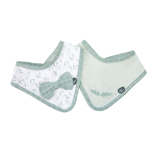 Lot de 2 bavoirs bandana esprit nature