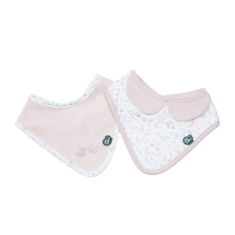 Lot de 2 bavoirs esprit fleuri