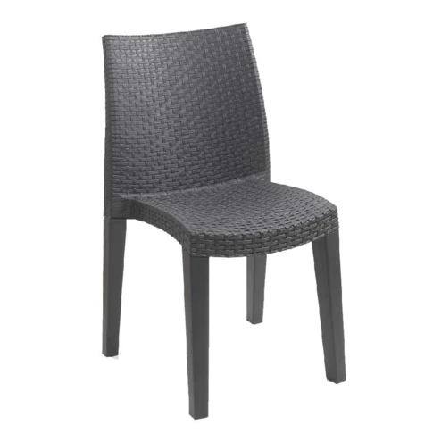 Lot de 4 fauteuils outdoor Lady effet rotin