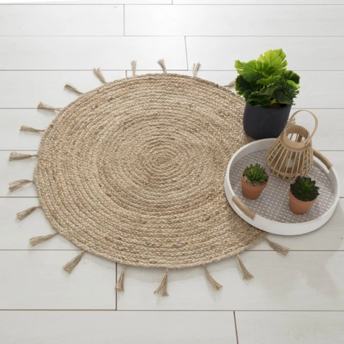 Tapis en jute et lurex