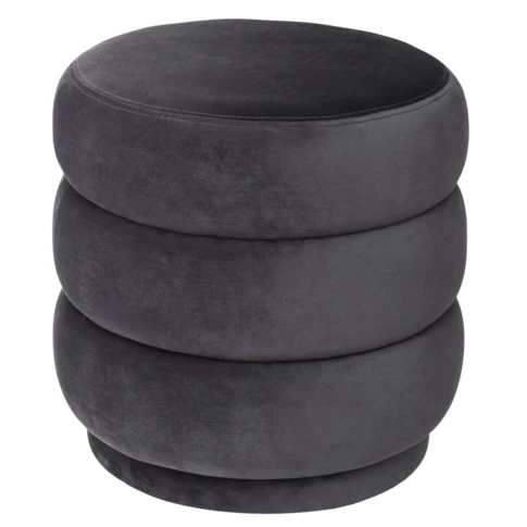 Pouf rond en velours