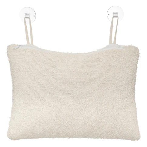 Oreiller de bain déhoussable avec ventouses