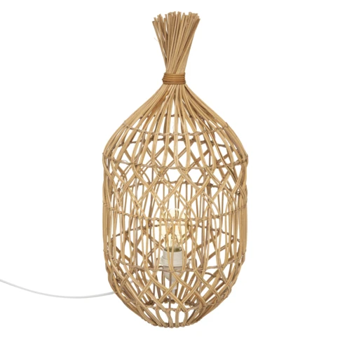 Bohème Tischlampe aus Rattan