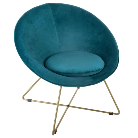 Fauteuil en velours esprit sixties