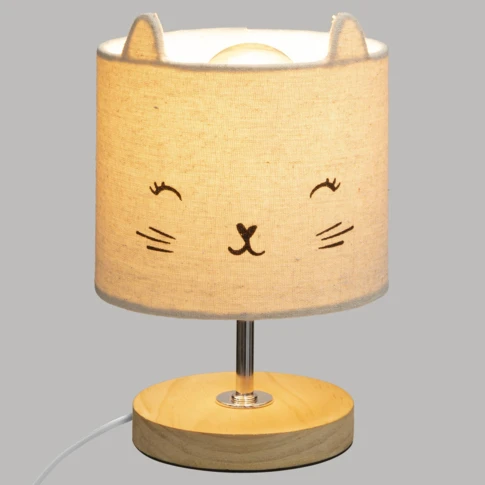 Lampe avec abat jour chat