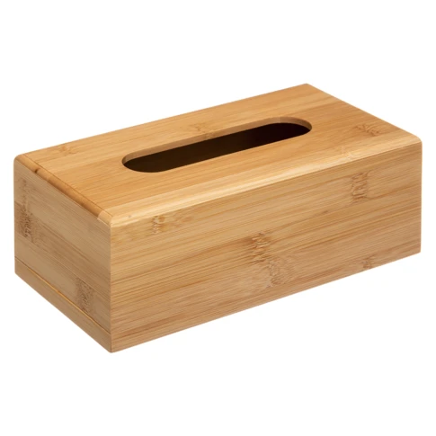 Caja de pañuelos de bambú