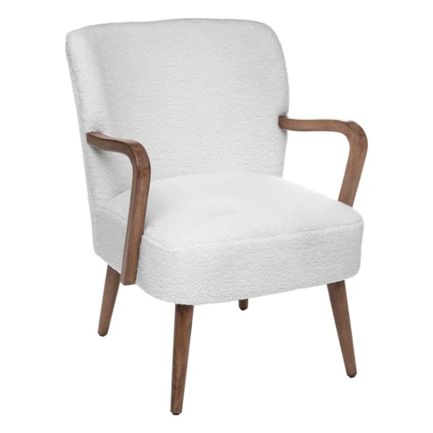 Fauteuil en bouclette avec accoudoirs