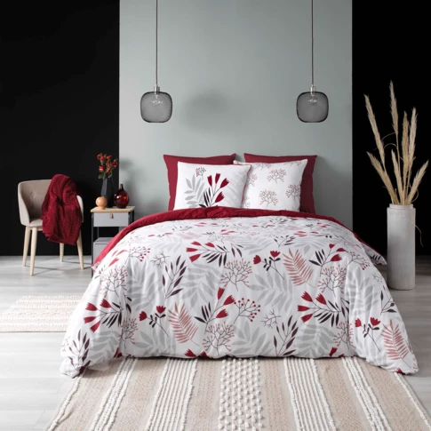 Parure de lit aux motifs floraux en coton bio