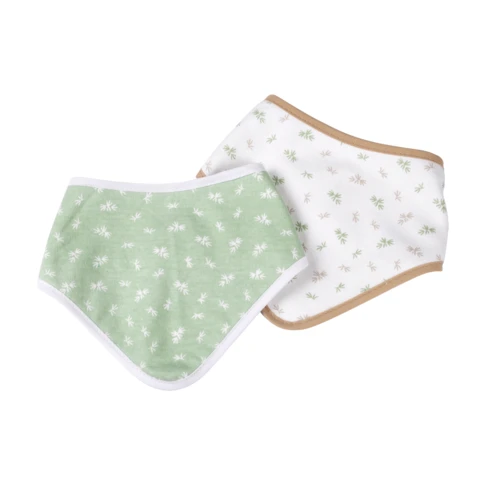 Lot de 2 bavoirs bandana en coton bio