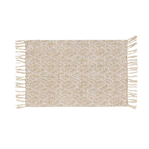 Tapis rectangulaire en jute et coton