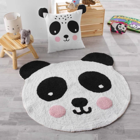 Runder Teppich in Form eines Pandas