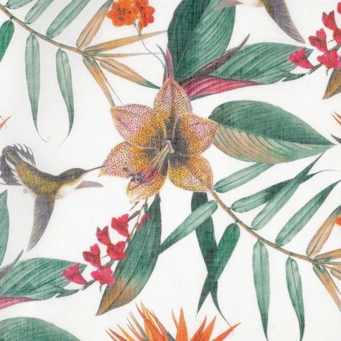 Tissu d'ameublement imprimé exotique