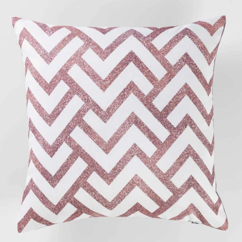 Housse de coussin imprimé géométrie cuivrée