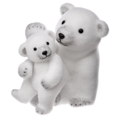 Conjunto mamá y bebé oso polar