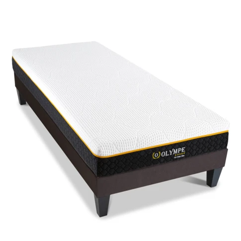 Ensemble matelas à mémoire de forme ferme + sommier en bois