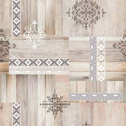 Hule estampado “madera étnica”
