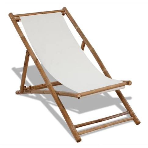 Chaise de terrasse en bambou et toile