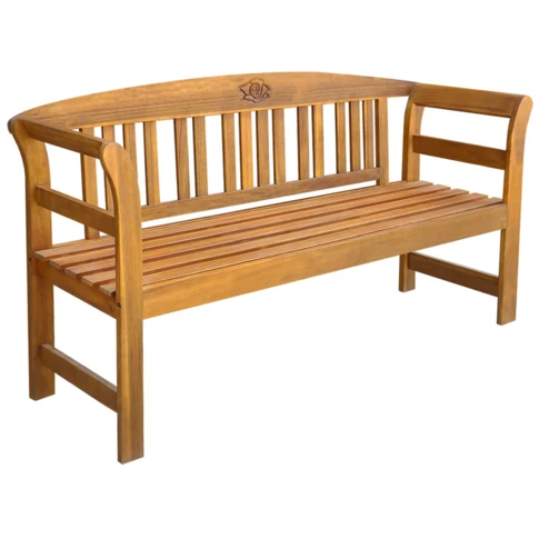 Banc de jardin en acacia sculpté