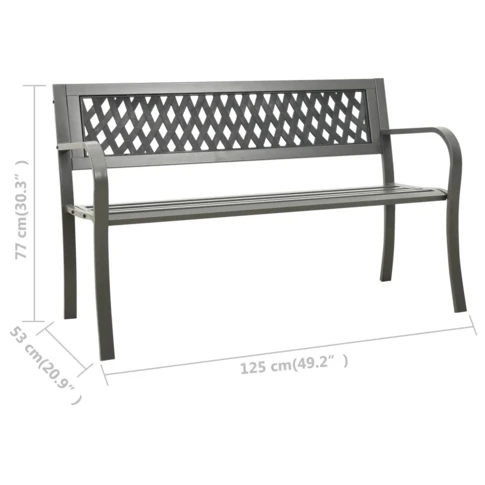 Banc de jardin motif treillis