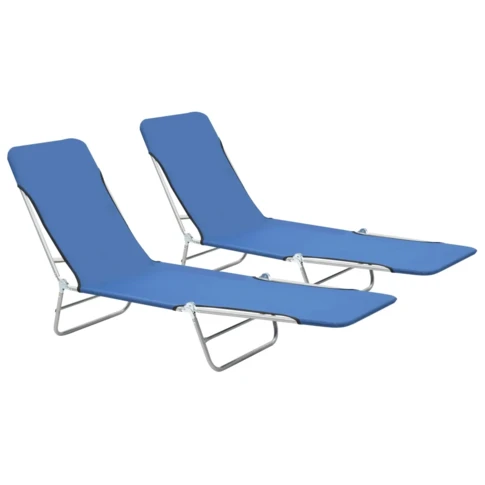 Lot de 2 chaises longues pliables