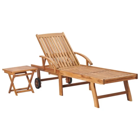 Chaise longue avec table en bois