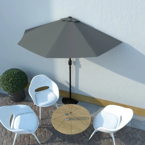 Parasol de balcon avec mât en aluminium