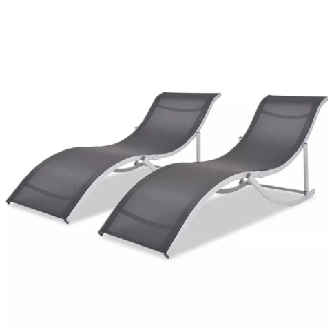 Duo de chaises longues pliantes 