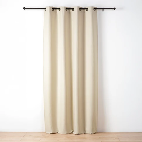 Rideau uni texturé effet bouclé 140 x 260 cm Ivoire