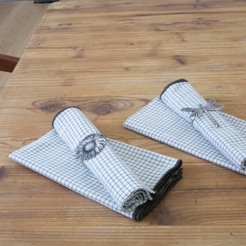 Serviette de table à carreaux en coton
