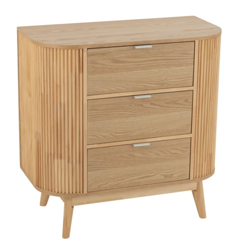 Commode en bois 3 tiroirs 40 x 80 cm Noir