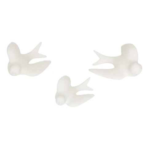 Lot de 3 oiseaux en dolomite décoration murale 0 cm blanc
