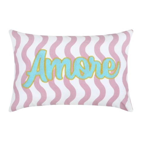 Coussin polycoton AMORE 40 x 60 cm ROSE