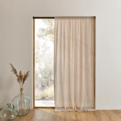 Panneau portière stop insecte en filet coton 140 x 225 cm NATUREL