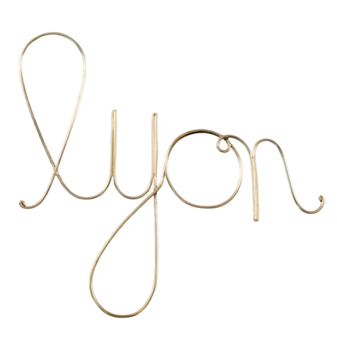 Mot Laiton Lyon 15 x 15 cm Doré Vieilli