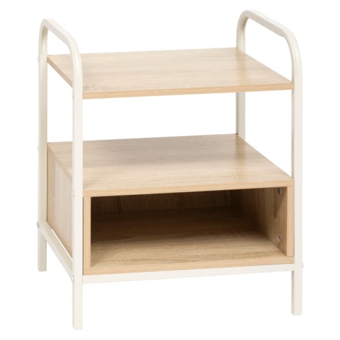 Table de chevet avec tablette et niche en bois