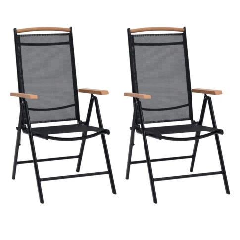 Duo de chaises de jardin noires