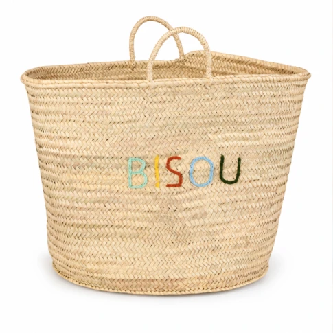 Panier de rangement multicoulor BISOU 50 x 50 x 40 cm Naturel