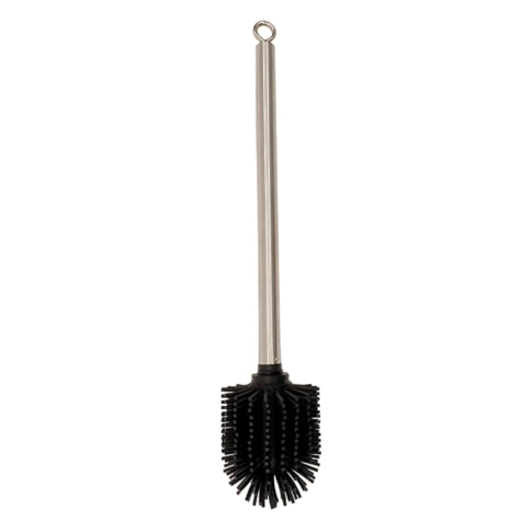 Balayette WC avec manche en métal 28 x 70 cm Argent
