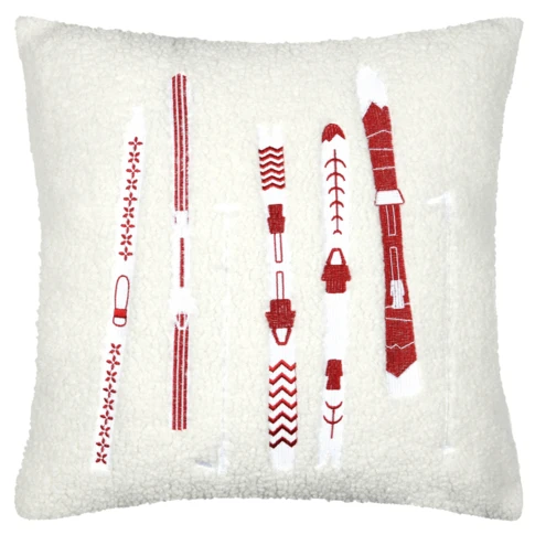 Coussin décoratif effet bouclette style montagne
