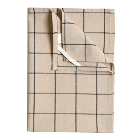 Torchon de cuisine en coton à motif carreaux 0 cm BEIGE