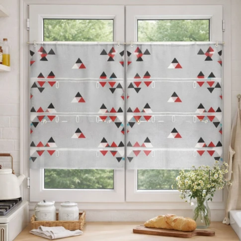 Petit voilage de fenêtre broderie triangle