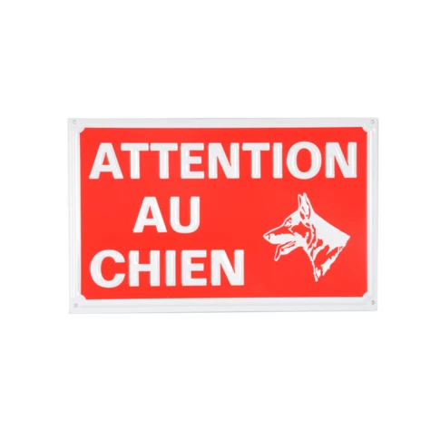 Plaque en métal "ATTENTION AU CHIEN"