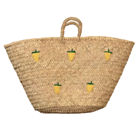 Panier Citrons brodés