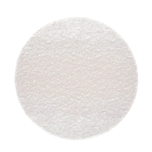 Galette de chaise ronde en tissu bouclette 35 x 35 cm Ecru