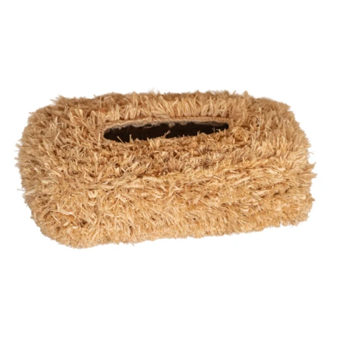 Boîte à mouchoirs en raphia naturel 24 x 13 cm Naturel
