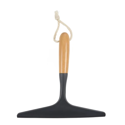 Raclette de douche avec manche en bambou 25 cm Gris anthracite