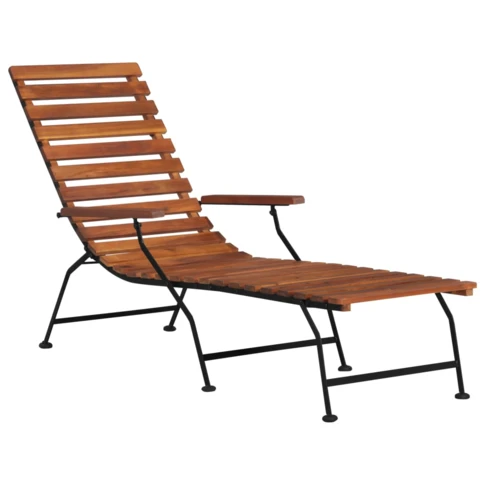 Chaise longue outdoor en acacia