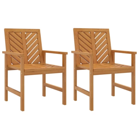 Lot de deux chaises de jardin en bois d'acacia